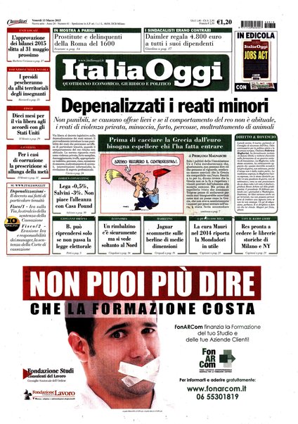 Italia oggi : quotidiano di economia finanza e politica